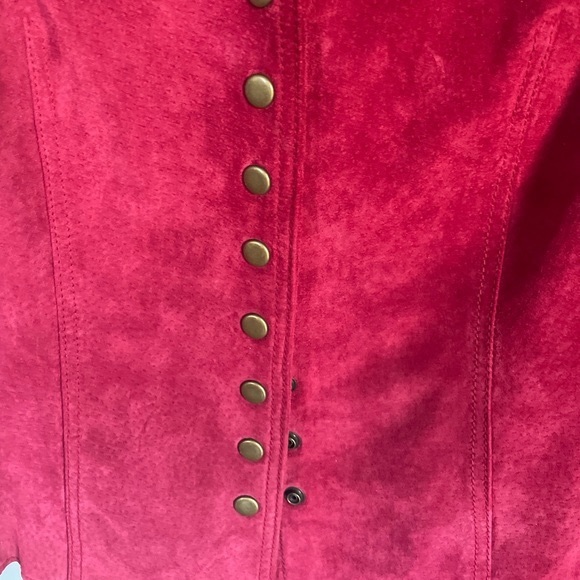 Coldwater Creek Red Suede Leather Jacket. Size M. 100% Leather. - Picture 2 of 5